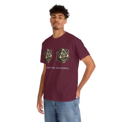 Natural D20 | Unisex T-shirt | Dungeons and Dragons Style | Pathfinder Style | Fantastic Gift | Metal D20 Shirt | Dragon Dice Shirt - Image 31