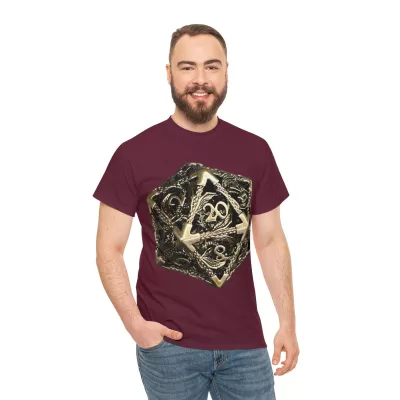 Metal D20 | Unisex T-shirt | Dungeons and Dragons Style | Pathfinder Style | Fantastic Gift | Dragon Shirt | DND Gift - Image 25