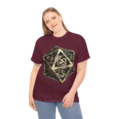 Metal D20 | Unisex T-shirt | Dungeons and Dragons Style | Pathfinder Style | Fantastic Gift | Dragon Shirt | DND Gift - Image 29