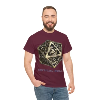 Critical Roll | Unisex T-shirt | Dungeons and Dragons Style | Pathfinder Style | Fantastic Gift | Metal D20 Shirt | Dragon Dice Shirt - Image 25