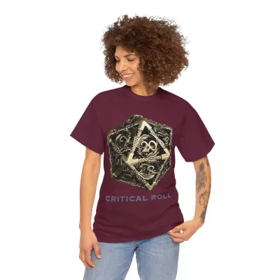 Critical Roll | Unisex T-shirt | Dungeons and Dragons Style | Pathfinder Style | Fantastic Gift | Metal D20 Shirt | Dragon Dice Shirt - Image 28