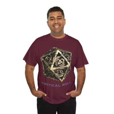Critical Roll | Unisex T-shirt | Dungeons and Dragons Style | Pathfinder Style | Fantastic Gift | Metal D20 Shirt | Dragon Dice Shirt - Image 32