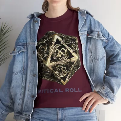 Critical Roll | Unisex T-shirt | Dungeons and Dragons Style | Pathfinder Style | Fantastic Gift | Metal D20 Shirt | Dragon Dice Shirt - Image 33