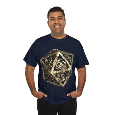 Metal D20 | Unisex T-shirt | Dungeons and Dragons Style | Pathfinder Style | Fantastic Gift | Dragon Shirt | DND Gift - Image 56