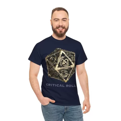 Critical Roll | Unisex T-shirt | Dungeons and Dragons Style | Pathfinder Style | Fantastic Gift | Metal D20 Shirt | Dragon Dice Shirt - Image 49