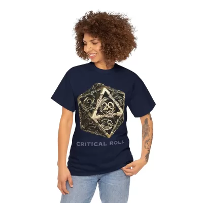 Critical Roll | Unisex T-shirt | Dungeons and Dragons Style | Pathfinder Style | Fantastic Gift | Metal D20 Shirt | Dragon Dice Shirt - Image 52