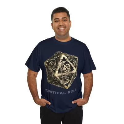 Critical Roll | Unisex T-shirt | Dungeons and Dragons Style | Pathfinder Style | Fantastic Gift | Metal D20 Shirt | Dragon Dice Shirt - Image 56