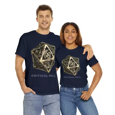 Critical Roll | Unisex T-shirt | Dungeons and Dragons Style | Pathfinder Style | Fantastic Gift | Metal D20 Shirt | Dragon Dice Shirt - Image 58