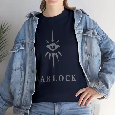 Warlock | Unisex Class T-shirt | Dungeons and Dragons Style | Pathfinder | Fantastic Gift | Metal D20 Shirt | Dragon Dice Shirt - Image 69