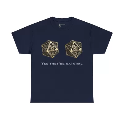 Natural D20 | Unisex T-shirt | Dungeons and Dragons Style | Pathfinder Style | Fantastic Gift | Metal D20 Shirt | Dragon Dice Shirt - Image 50