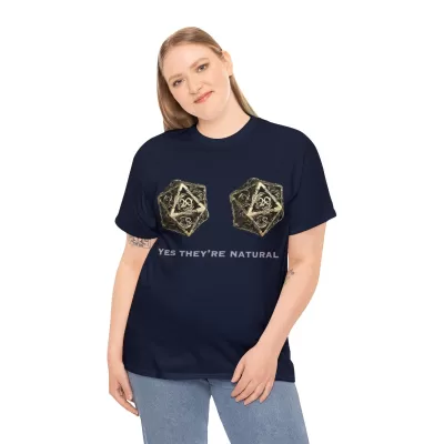Natural D20 | Unisex T-shirt | Dungeons and Dragons Style | Pathfinder Style | Fantastic Gift | Metal D20 Shirt | Dragon Dice Shirt - Image 53
