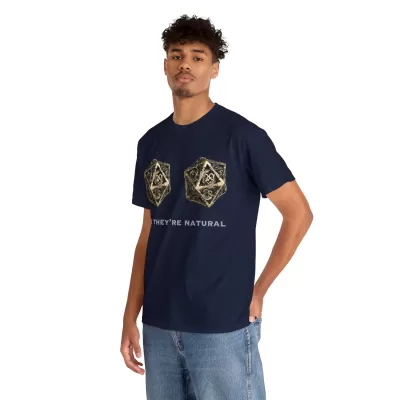 Natural D20 | Unisex T-shirt | Dungeons and Dragons Style | Pathfinder Style | Fantastic Gift | Metal D20 Shirt | Dragon Dice Shirt - Image 55