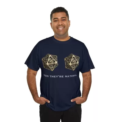 Natural D20 | Unisex T-shirt | Dungeons and Dragons Style | Pathfinder Style | Fantastic Gift | Metal D20 Shirt | Dragon Dice Shirt - Image 56
