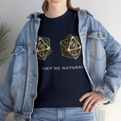 Natural D20 | Unisex T-shirt | Dungeons and Dragons Style | Pathfinder Style | Fantastic Gift | Metal D20 Shirt | Dragon Dice Shirt - Image 57