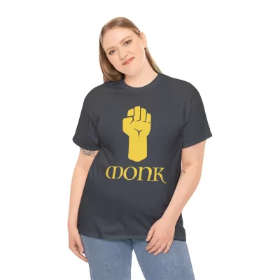 Monk | Unisex T-shirt | Dungeons and Dragons Style | Pathfinder Style | Fantastic Gift | Metal D20 Shirt | Dragon Dice Shirt - Image 4