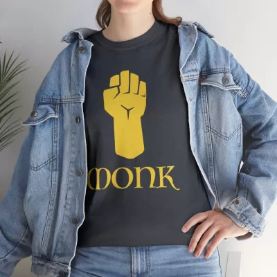 Monk | Unisex T-shirt | Dungeons and Dragons Style | Pathfinder Style | Fantastic Gift | Metal D20 Shirt | Dragon Dice Shirt - Image 9