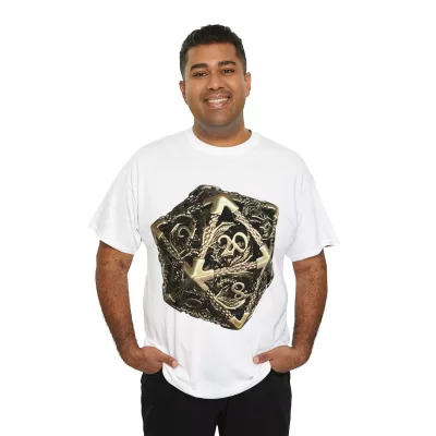 Metal D20 | Unisex T-shirt | Dungeons and Dragons Style | Pathfinder Style | Fantastic Gift | Dragon Shirt | DND Gift - Image 20