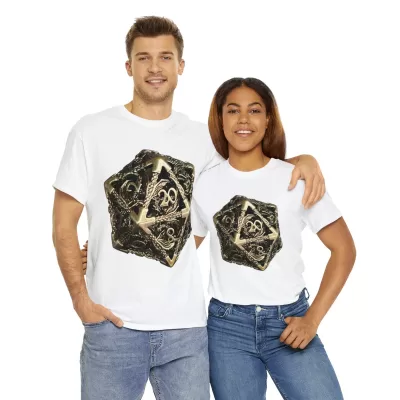 Metal D20 | Unisex T-shirt | Dungeons and Dragons Style | Pathfinder Style | Fantastic Gift | Dragon Shirt | DND Gift - Image 22