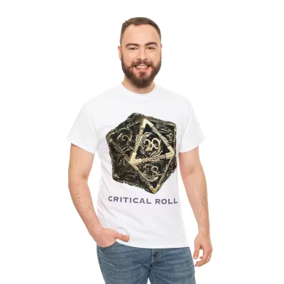 Critical Roll | Unisex T-shirt | Dungeons and Dragons Style | Pathfinder Style | Fantastic Gift | Metal D20 Shirt | Dragon Dice Shirt - Image 13