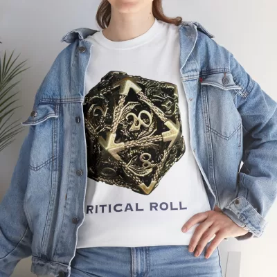 Critical Roll | Unisex T-shirt | Dungeons and Dragons Style | Pathfinder Style | Fantastic Gift | Metal D20 Shirt | Dragon Dice Shirt - Image 21