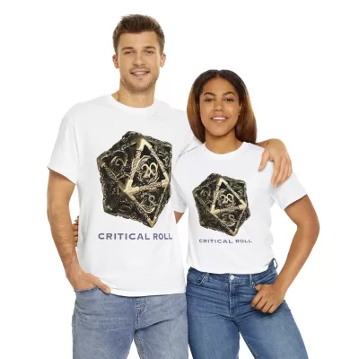 Critical Roll | Unisex T-shirt | Dungeons and Dragons Style | Pathfinder Style | Fantastic Gift | Metal D20 Shirt | Dragon Dice Shirt - Image 22