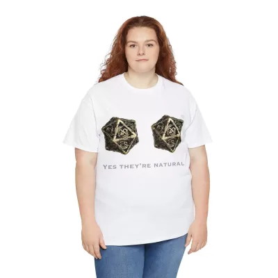 Natural D20 | Unisex T-shirt | Dungeons and Dragons Style | Pathfinder Style | Fantastic Gift | Metal D20 Shirt | Dragon Dice Shirt - Image 13