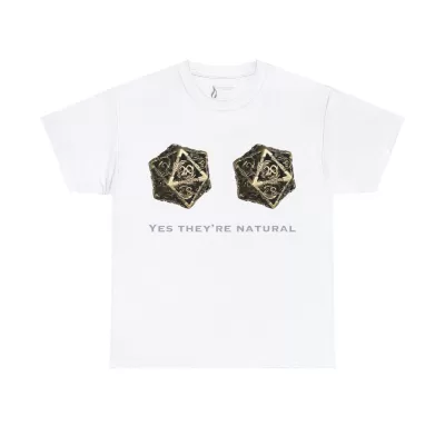 Natural D20 | Unisex T-shirt | Dungeons and Dragons Style | Pathfinder Style | Fantastic Gift | Metal D20 Shirt | Dragon Dice Shirt - Image 14