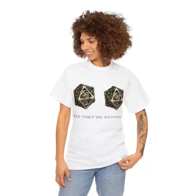 Natural D20 | Unisex T-shirt | Dungeons and Dragons Style | Pathfinder Style | Fantastic Gift | Metal D20 Shirt | Dragon Dice Shirt - Image 16