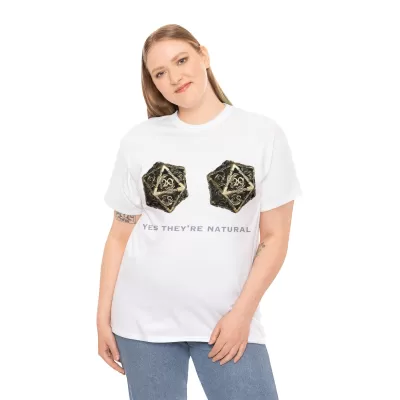 Natural D20 | Unisex T-shirt | Dungeons and Dragons Style | Pathfinder Style | Fantastic Gift | Metal D20 Shirt | Dragon Dice Shirt - Image 17
