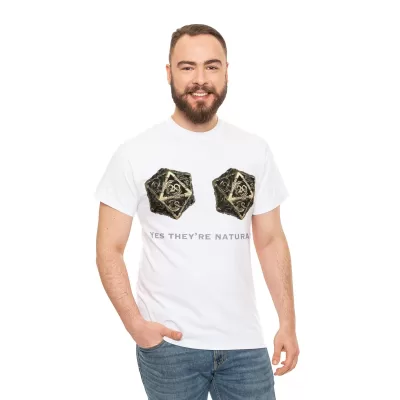 Natural D20 | Unisex T-shirt | Dungeons and Dragons Style | Pathfinder Style | Fantastic Gift | Metal D20 Shirt | Dragon Dice Shirt - Image 18