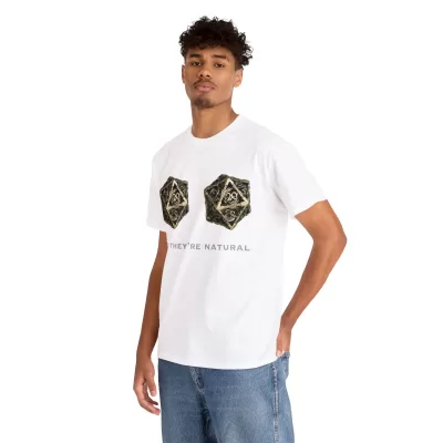 Natural D20 | Unisex T-shirt | Dungeons and Dragons Style | Pathfinder Style | Fantastic Gift | Metal D20 Shirt | Dragon Dice Shirt - Image 19