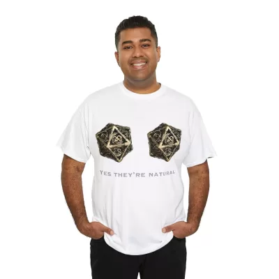 Natural D20 | Unisex T-shirt | Dungeons and Dragons Style | Pathfinder Style | Fantastic Gift | Metal D20 Shirt | Dragon Dice Shirt - Image 20
