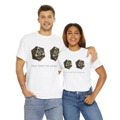 Natural D20 | Unisex T-shirt | Dungeons and Dragons Style | Pathfinder Style | Fantastic Gift | Metal D20 Shirt | Dragon Dice Shirt - Image 22