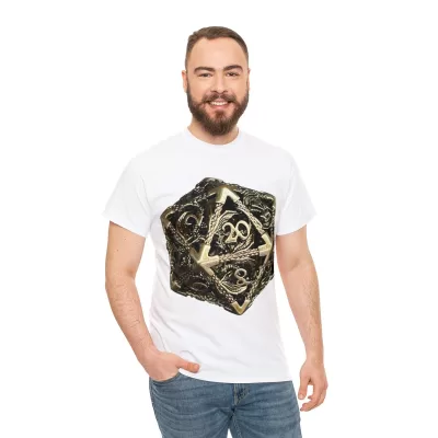 Metal D20 | Unisex T-shirt | Dungeons and Dragons Style | Pathfinder Style | Fantastic Gift | Dragon Shirt | DND Gift - Image 13