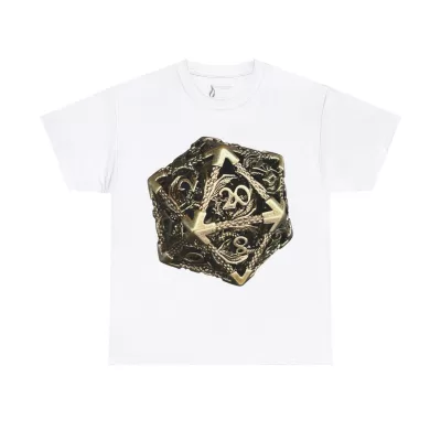 Metal D20 | Unisex T-shirt | Dungeons and Dragons Style | Pathfinder Style | Fantastic Gift | Dragon Shirt | DND Gift - Image 14