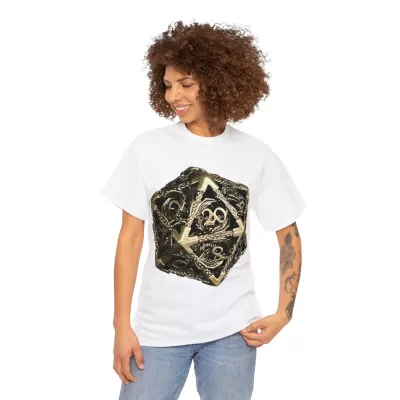 Metal D20 | Unisex T-shirt | Dungeons and Dragons Style | Pathfinder Style | Fantastic Gift | Dragon Shirt | DND Gift - Image 16