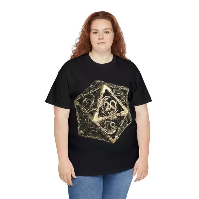 Metal D20 | Unisex T-shirt | Dungeons and Dragons Style | Pathfinder Style | Fantastic Gift | Dragon Shirt | DND Gift - Image 7