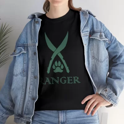 Ranger | Unisex T-shirt | Dungeons and Dragons Style | Pathfinder Style | Fantastic Gift | Metal D20 Shirt | Dragon Dice Shirt - Image 9