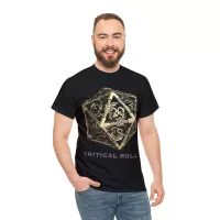 Critical Roll | Unisex T-shirt | Dungeons and Dragons Style | Pathfinder Style | Fantastic Gift | Metal D20 Shirt | Dragon Dice Shirt