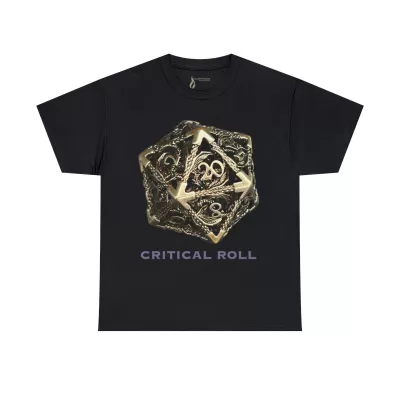 Critical Roll | Unisex T-shirt | Dungeons and Dragons Style | Pathfinder Style | Fantastic Gift | Metal D20 Shirt | Dragon Dice Shirt - Image 2