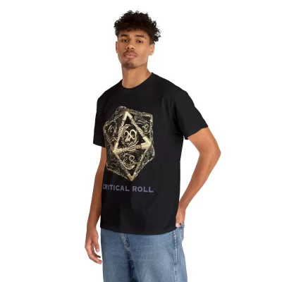 Critical Roll | Unisex T-shirt | Dungeons and Dragons Style | Pathfinder Style | Fantastic Gift | Metal D20 Shirt | Dragon Dice Shirt - Image 6