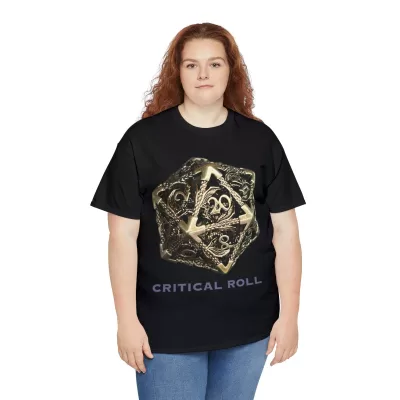 Critical Roll | Unisex T-shirt | Dungeons and Dragons Style | Pathfinder Style | Fantastic Gift | Metal D20 Shirt | Dragon Dice Shirt - Image 7