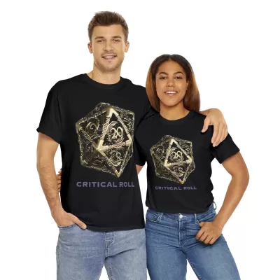 Critical Roll | Unisex T-shirt | Dungeons and Dragons Style | Pathfinder Style | Fantastic Gift | Metal D20 Shirt | Dragon Dice Shirt - Image 10