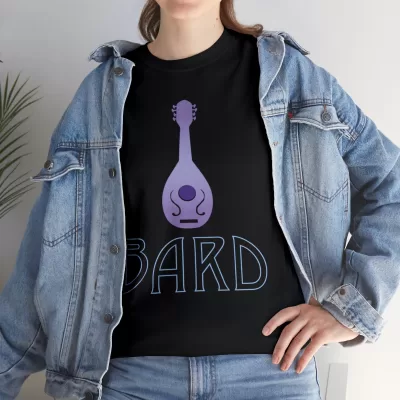 Bard | Unisex Class T-shirt | Dungeons and Dragons Style | Pathfinder Style | Fantastic Gift | Metal D20 Shirt | Dragon Dice Shirt - Image 9