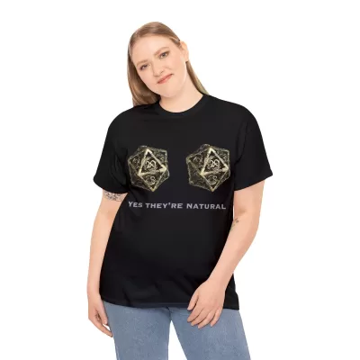 Natural D20 | Unisex T-shirt | Dungeons and Dragons Style | Pathfinder Style | Fantastic Gift | Metal D20 Shirt | Dragon Dice Shirt - Image 5
