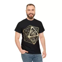 Metal D20 | Unisex T-shirt | Dungeons and Dragons Style | Pathfinder Style | Fantastic Gift | Dragon Shirt | DND Gift