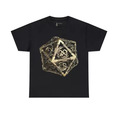 Metal D20 | Unisex T-shirt | Dungeons and Dragons Style | Pathfinder Style | Fantastic Gift | Dragon Shirt | DND Gift - Image 2