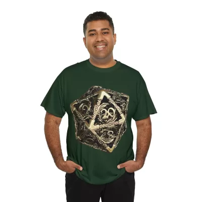 Metal D20 | Unisex T-shirt | Dungeons and Dragons Style | Pathfinder Style | Fantastic Gift | Dragon Shirt | DND Gift - Image 44