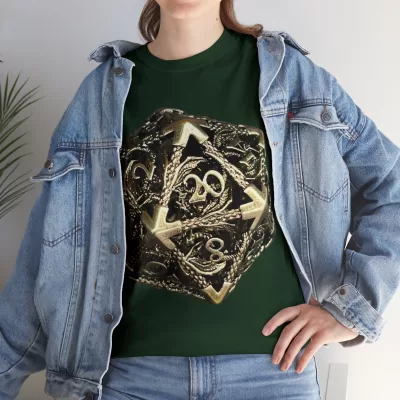Metal D20 | Unisex T-shirt | Dungeons and Dragons Style | Pathfinder Style | Fantastic Gift | Dragon Shirt | DND Gift - Image 45