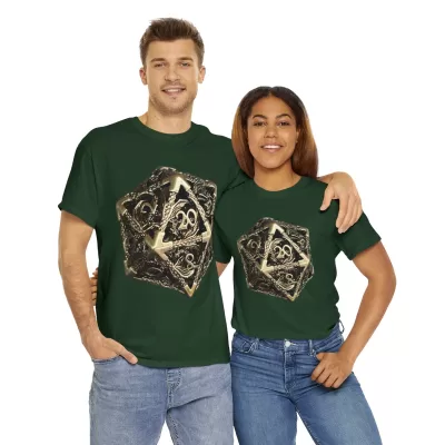 Metal D20 | Unisex T-shirt | Dungeons and Dragons Style | Pathfinder Style | Fantastic Gift | Dragon Shirt | DND Gift - Image 46